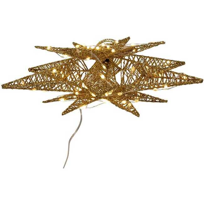 15-Inch Twinkling LED Gold Starburst Tree Topper - Other Accents - 5