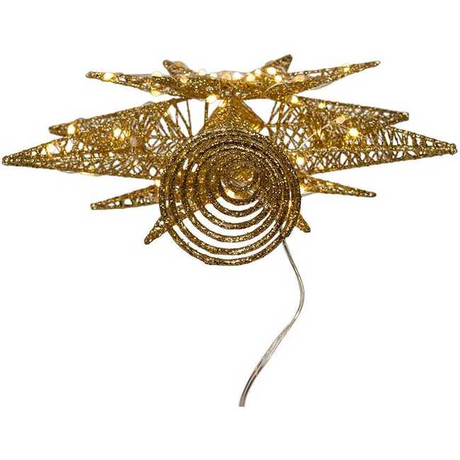 15-Inch Twinkling LED Gold Starburst Tree Topper - Other Accents - 6
