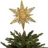 15-Inch Twinkling LED Gold Starburst Tree Topper - Other Accents - 7