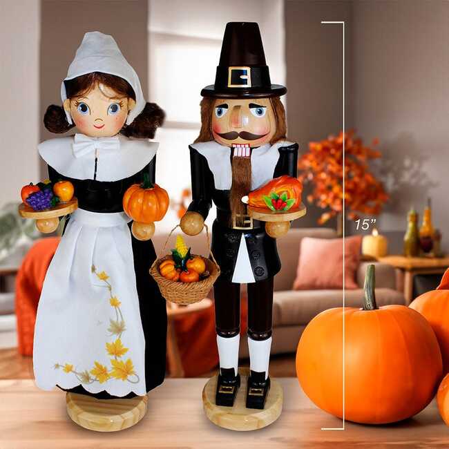 15-Inch Pilgrim Nutcrackers 2-Piece Set - Nutcrackers - 7