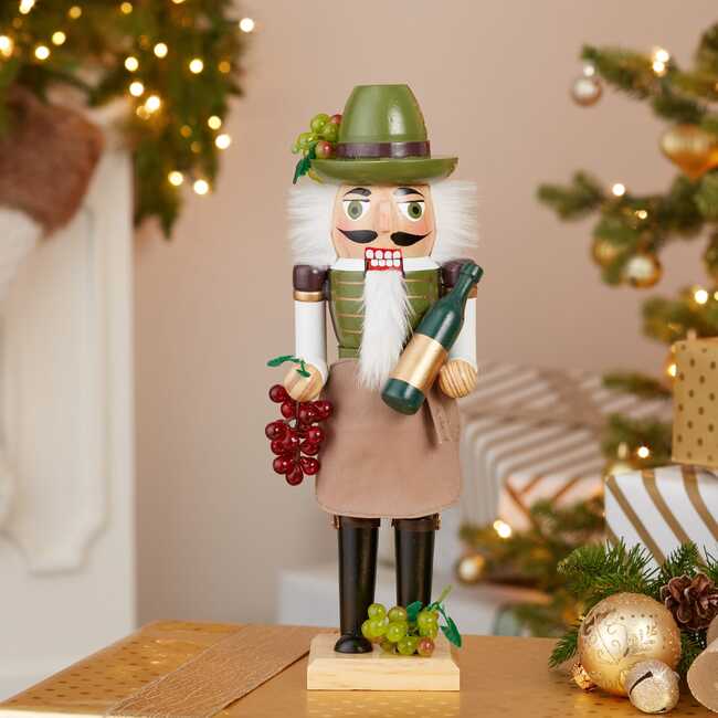 15-Inch Wooden Wine Grower Nutcracker - Nutcrackers - 6