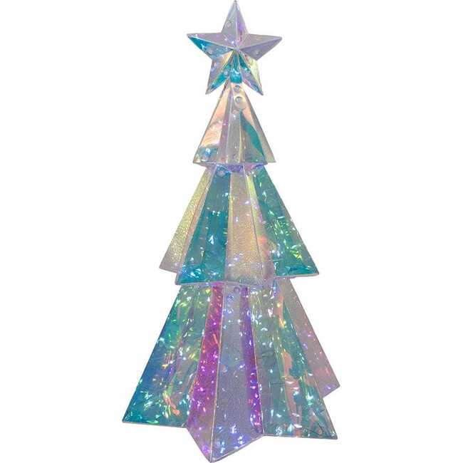 15-Inch Battery-Operated Lighted Magical Iridescence Holographic Tabletop Christmas Tree