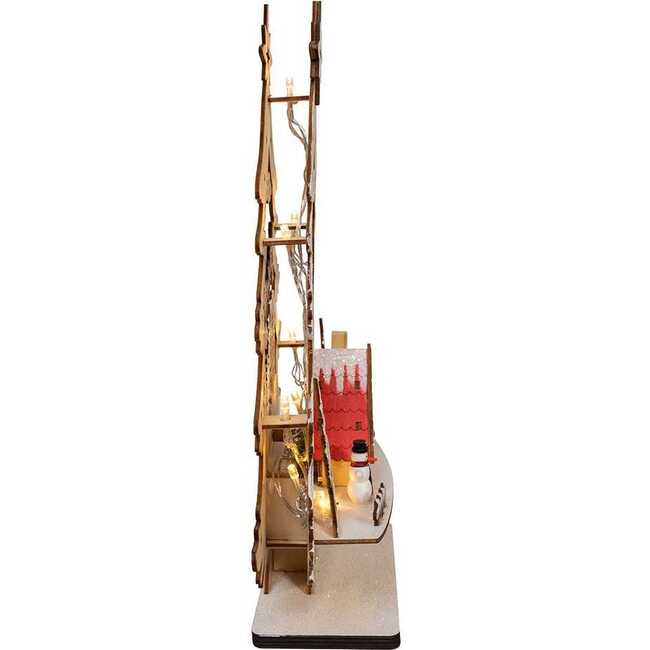 15-Inch Battery Operated 10-Light Tree With Village Scene - Other Accents - 2