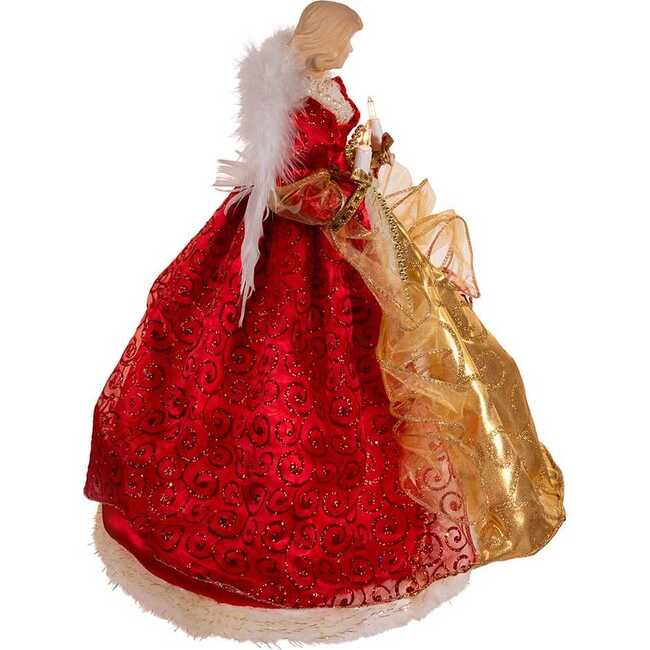 14-Inch UL 10-Light Red and Gold Angel Tree Topper - Other Accents - 2