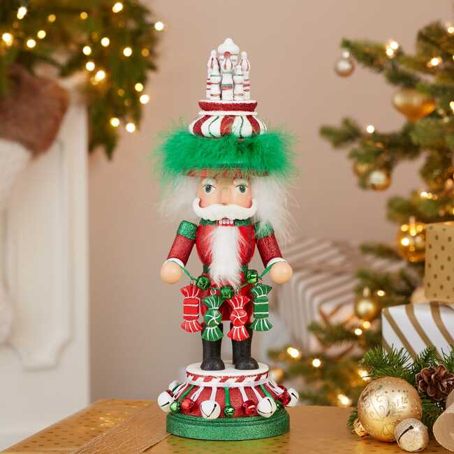 15-Inch Hollywood Nutcrackers Red, White and Green Candy Tower Hat Nutcracker - Nutcrackers - 7
