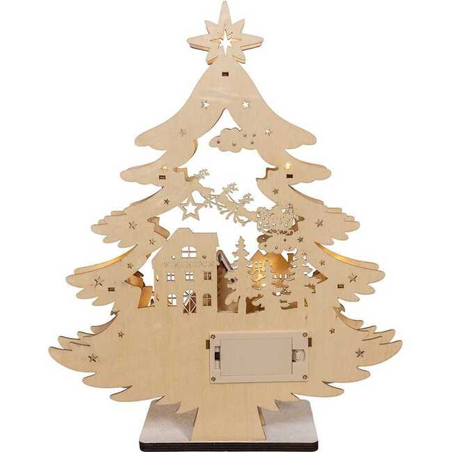 15-Inch Battery Operated 10-Light Tree With Village Scene - Other Accents - 3