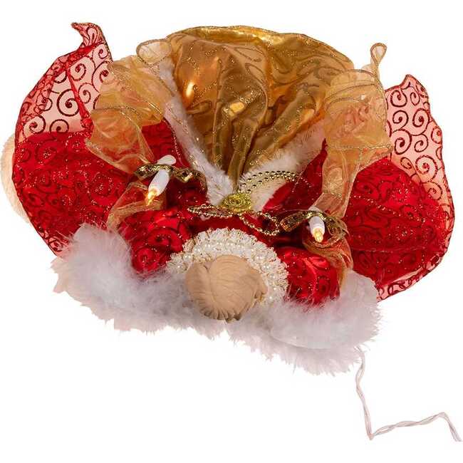 14-Inch UL 10-Light Red and Gold Angel Tree Topper - Other Accents - 5