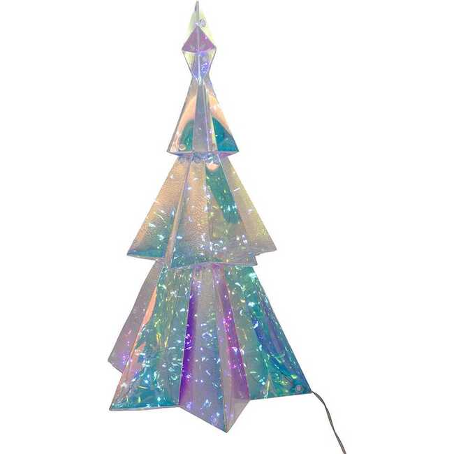 15-Inch Battery-Operated Lighted Magical Iridescence Holographic Tabletop Christmas Tree - Other Accents - 4