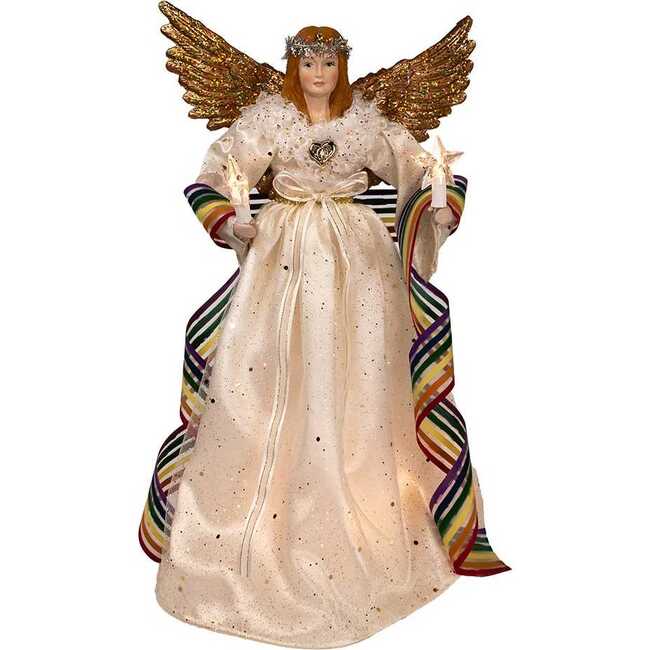 14-Inch 10-Light Pride Angel Tree Topper