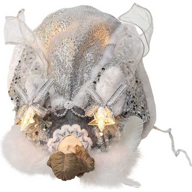 14-Inch UL 10-Light Silver and Ivory Angel Tree Topper - Other Accents - 5