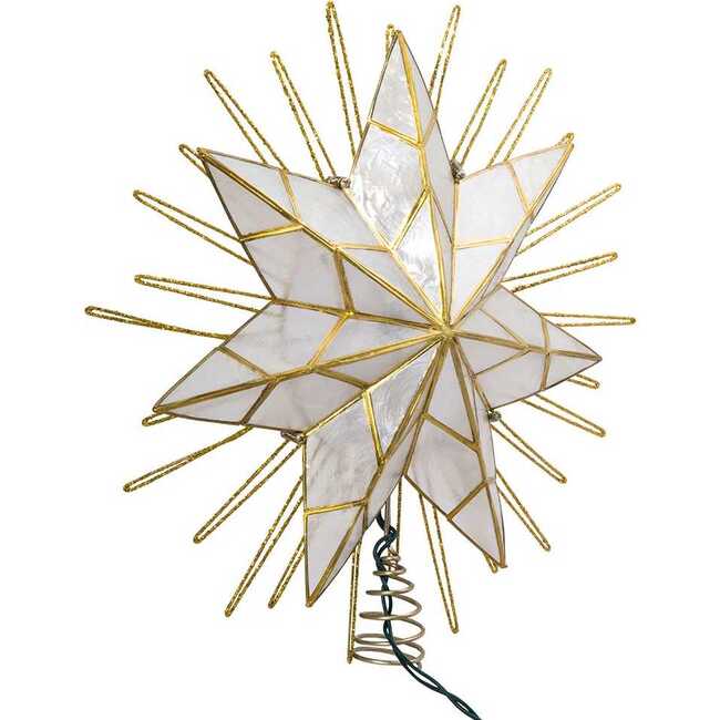 14-Inch 7-Point Natural Capiz Star Lighted Treetop - Other Accents - 3
