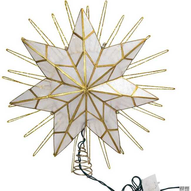 14-Inch 7-Point Natural Capiz Star Lighted Treetop - Other Accents - 4