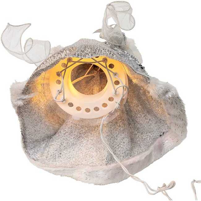 14-Inch UL 10-Light Silver and Ivory Angel Tree Topper - Other Accents - 6