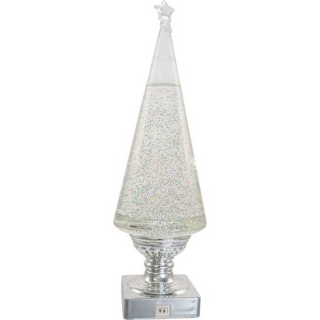 14-Inch Battery-Operated Clear and Silver Lava Light Tree - Other Accents - 4