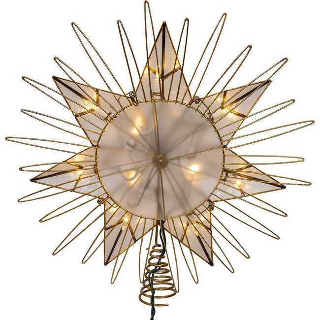 14-Inch 10-Light 7-Point LED Gold Glittered Star Tree Topper - Other Accents - 4