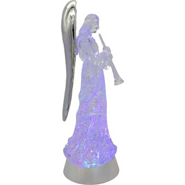 13.25-Inch Battery-Operated USB LED Lighted Angel With Horn Water Globe - Other Accents - 2
