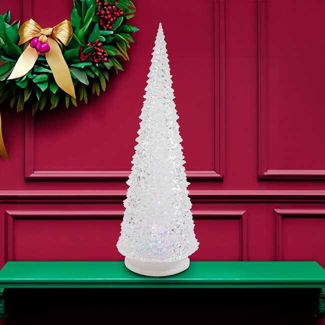 14-Inch Battery-Operated Clear and Silver Lava Light Tree - Other Accents - 6