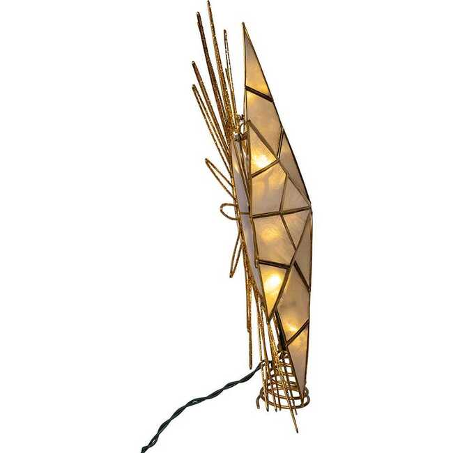 14-Inch 10-Light 7-Point LED Gold Glittered Star Tree Topper - Other Accents - 5