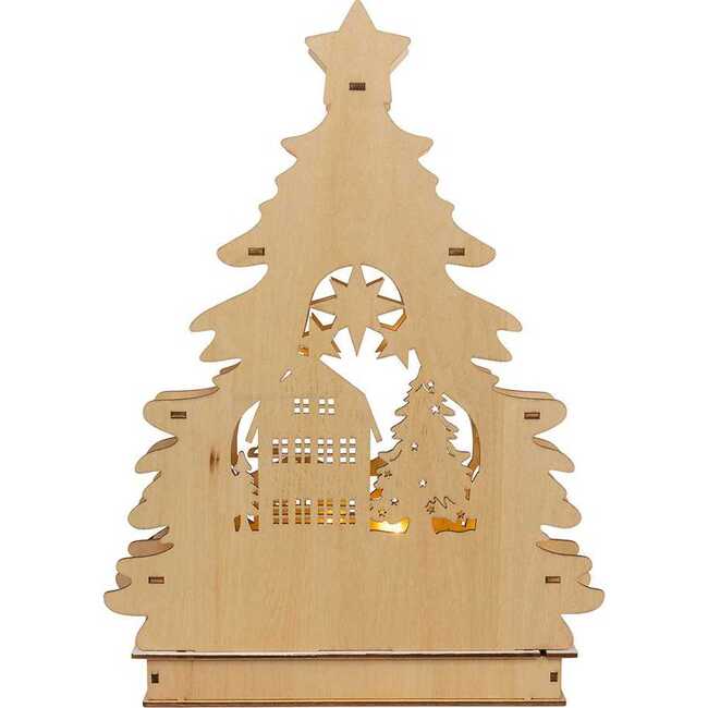 13-Inch Battery Operated LED Lighted Tree With Village Scene Table Piece - Other Accents - 3