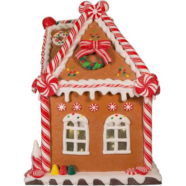 13-Inch Battery-Operated Gingerbread House with LED Light and Timer