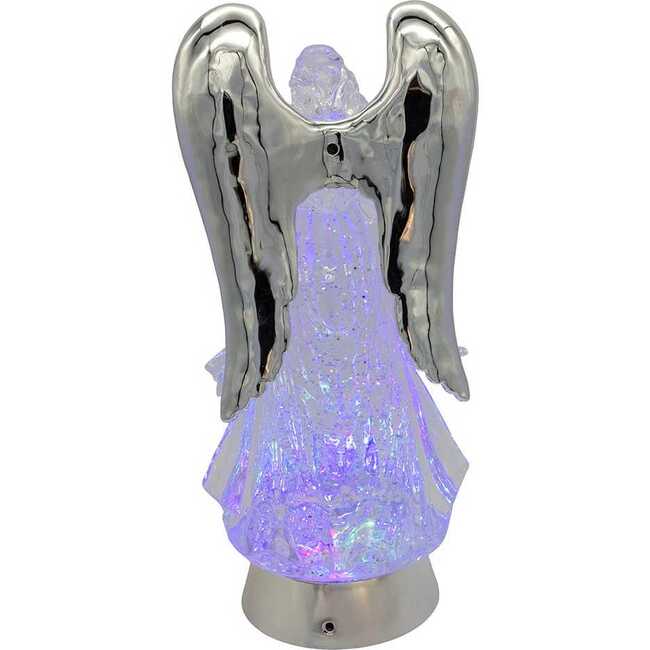 13.25-Inch Battery-Operated USB LED Lighted Angel With Horn Water Globe - Other Accents - 3