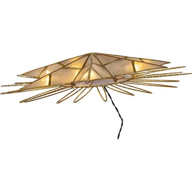 14-Inch 10-Light 7-Point LED Gold Glittered Star Tree Topper - Other Accents - 6