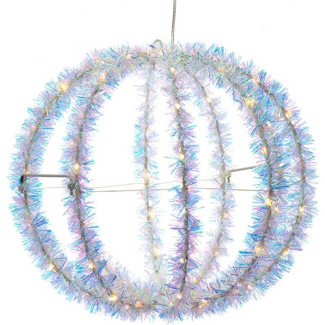 12-Inch Warm White LED Tinsel Foldable Sphere