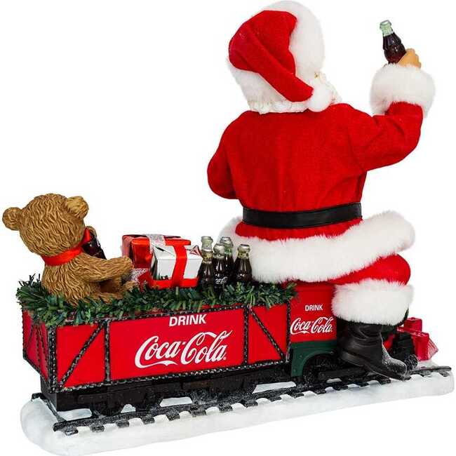 13-Inch Battery-Operated Coca-Cola Santa Train with LED Garland - Other Accents - 3