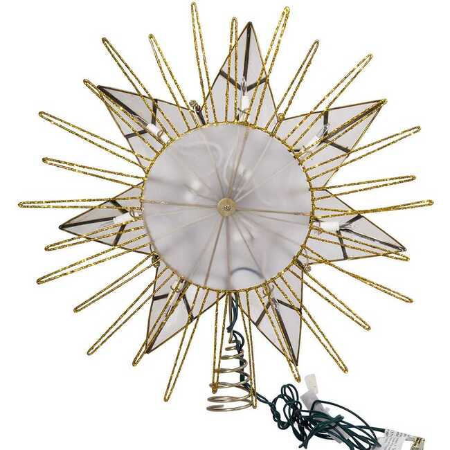 14-Inch 7-Point Natural Capiz Star Lighted Treetop - Other Accents - 7