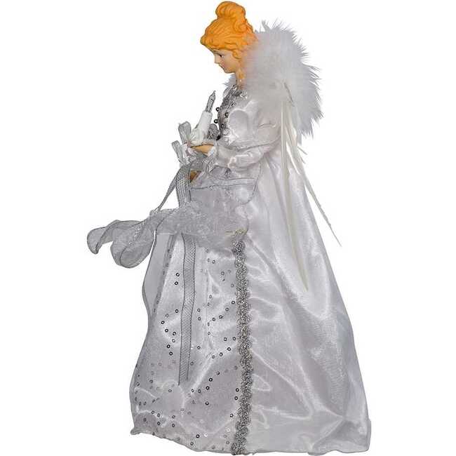 14-Inch 10-Light White and Silver Angel Treetop - Other Accents - 4