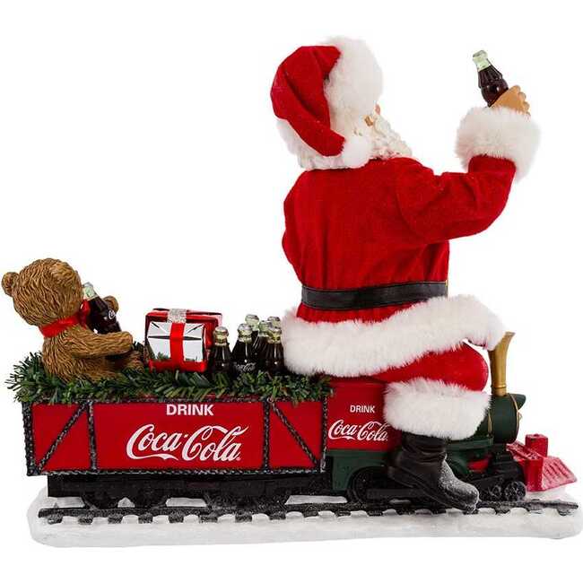 13-Inch Battery-Operated Coca-Cola Santa Train with LED Garland - Other Accents - 4