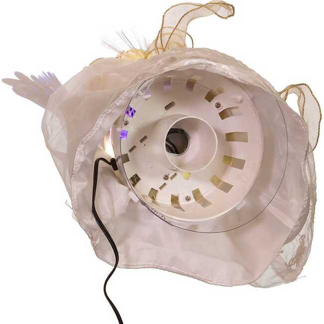 14-Inch Fiber Optic Ivory and Gold Animated LED Angel Treetop - Other Accents - 7