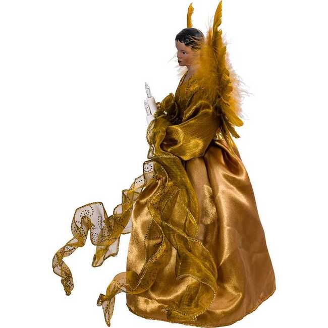 13-Inch UL 10-Light Gold African American Angel Treetop - Other Accents - 5
