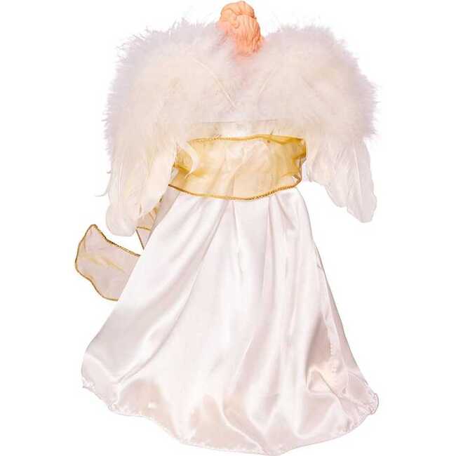 14-Inch Battery-Operated Ivory and Gold LED Angel Treetop - Other Accents - 4