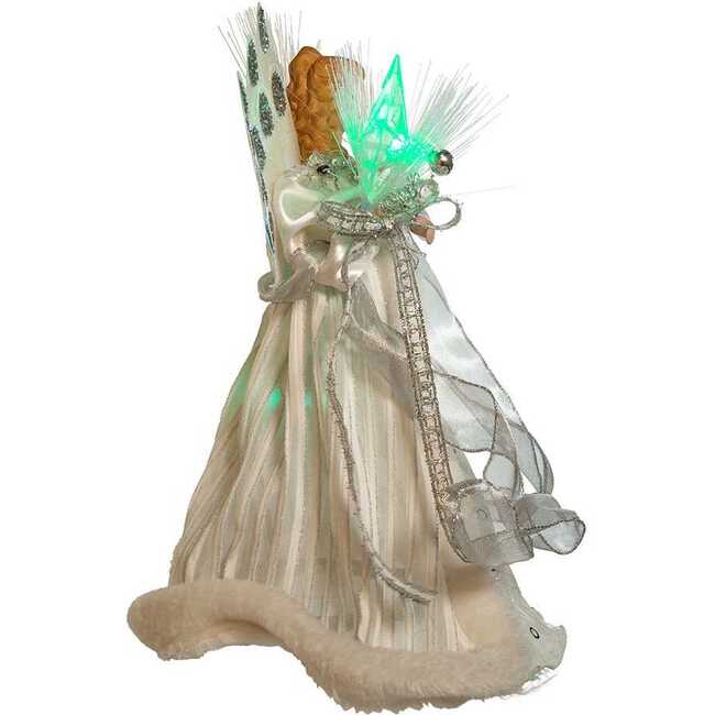 12-Inch White and Silver LED Fiber Optic Angel Treetop - Other Accents - 3