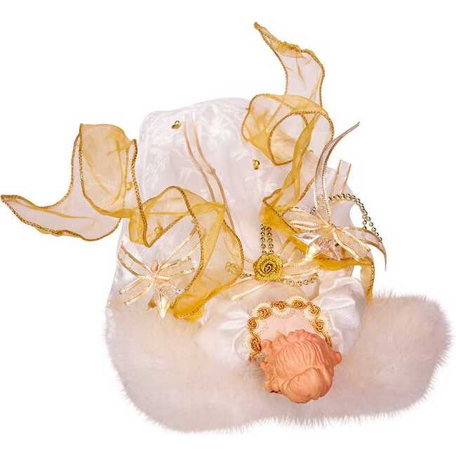 14-Inch Battery-Operated Ivory and Gold LED Angel Treetop - Other Accents - 5