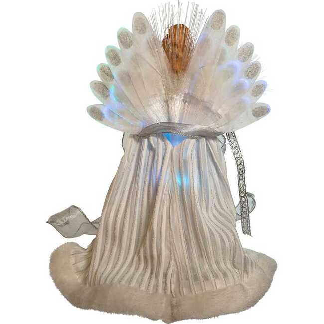12-Inch White and Silver LED Fiber Optic Angel Treetop - Other Accents - 5