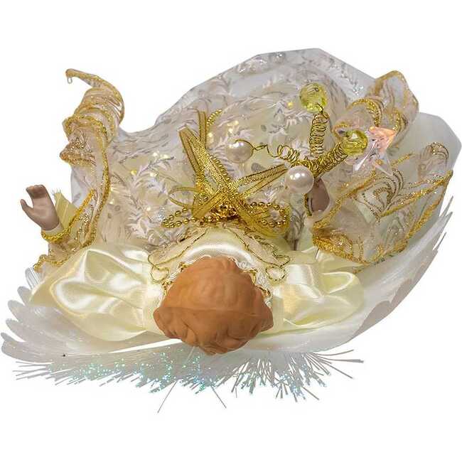 12-Inch UL 30-Light Fairy LED Fiber Optic Gold Angel Tree Topper - Other Accents - 5