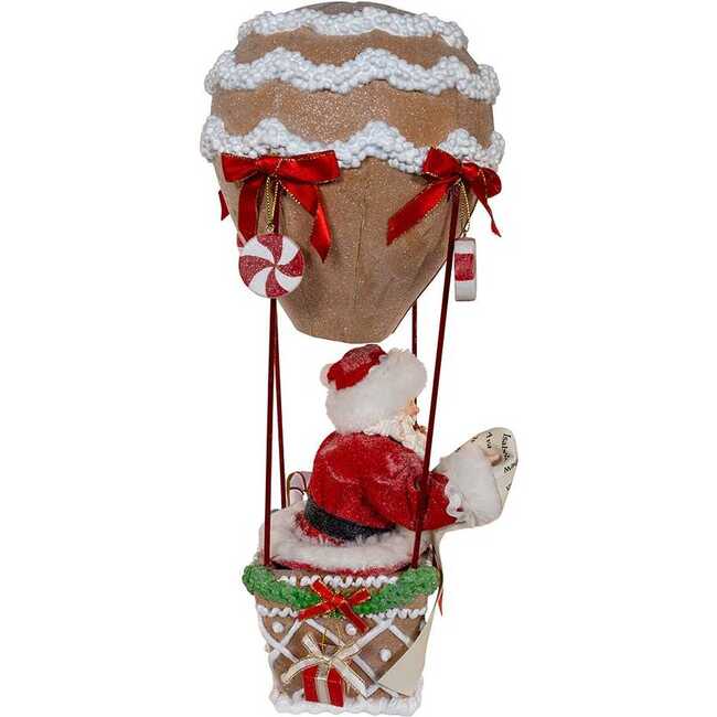 12-Inch Fabriché Gingerbread Hot Air Balloon Santa - Other Accents - 2
