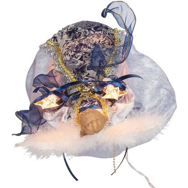 12-Inch UL 10-Light Delft Blue with Gold Angel Tree Topper - Other Accents - 6