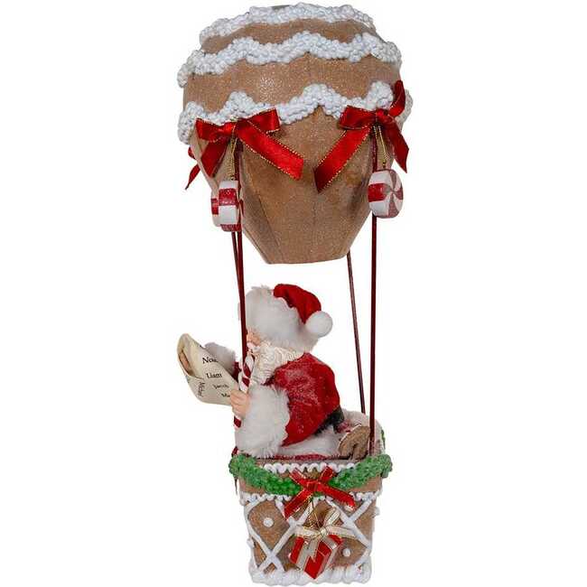 12-Inch Fabriché Gingerbread Hot Air Balloon Santa - Other Accents - 4