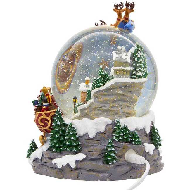 120MM Battery-Operated Musical Santa and Sled Waterglobe - Other Accents - 4