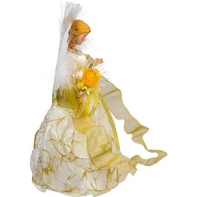 12-Inch CUL Ivory and Gold Fiber Optic LED Angel Treetop - Other Accents - 4