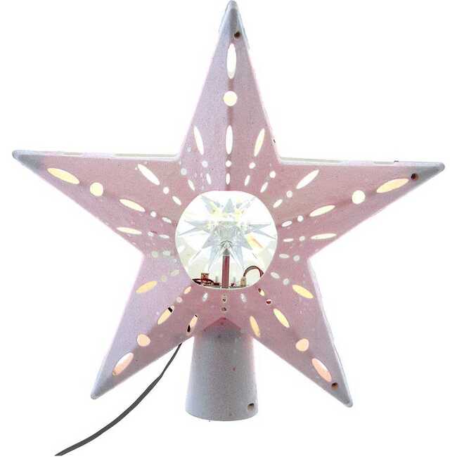 12.2-Inch Pre-lit White Glitter Iridescent Star Tree Topper - Other Accents - 2