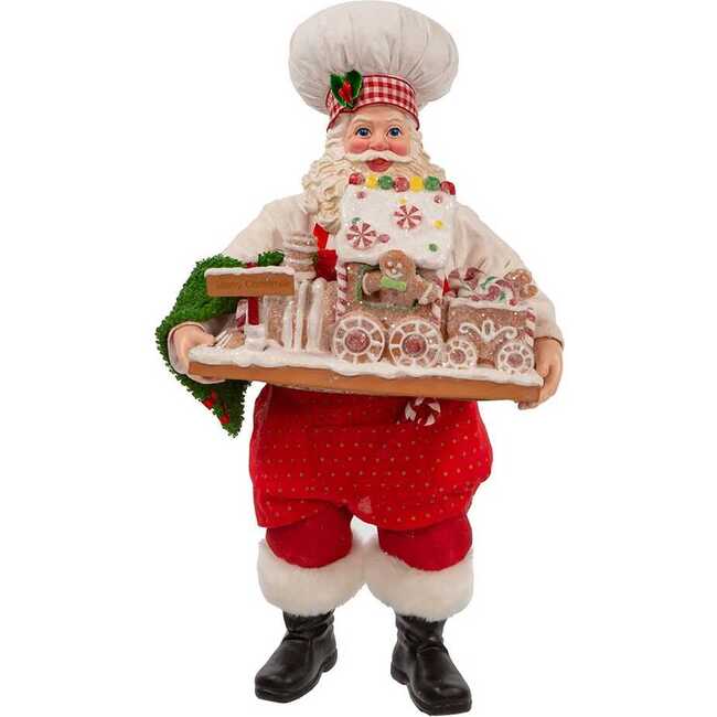 11-Inch Fabriché Santa with Gingerbread Train