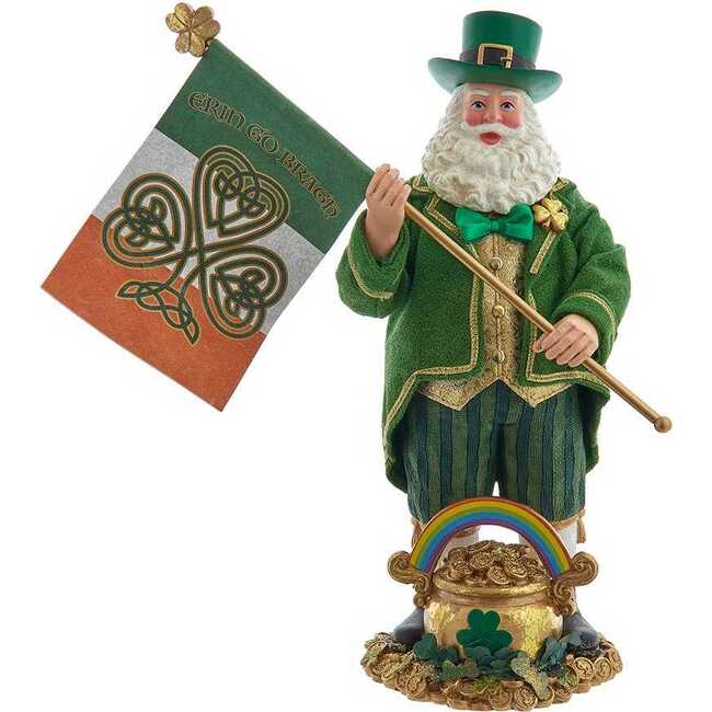 11-Inch Fabriché Musical Irish Santa