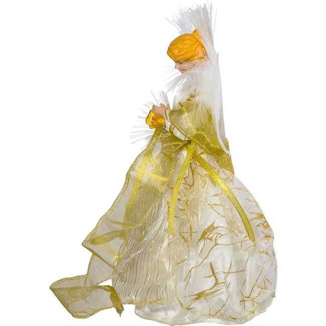 12-Inch CUL Ivory and Gold Fiber Optic LED Angel Treetop - Other Accents - 5