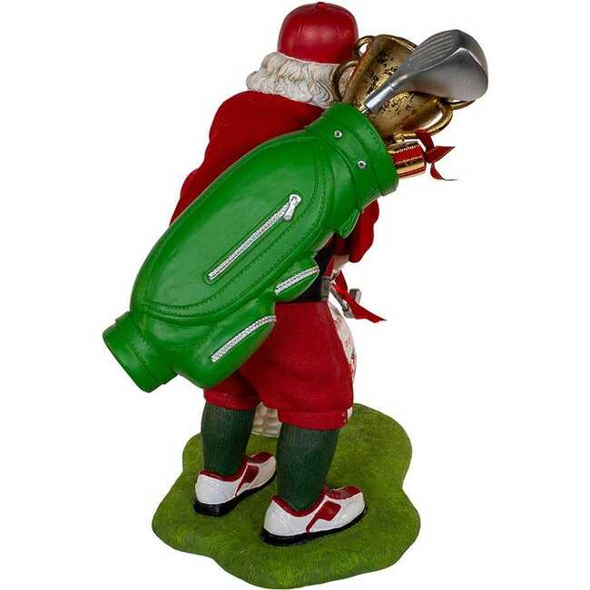 11-Inch Fabriché Golfer Santa With Oversized Golf Ball - Other Accents - 2