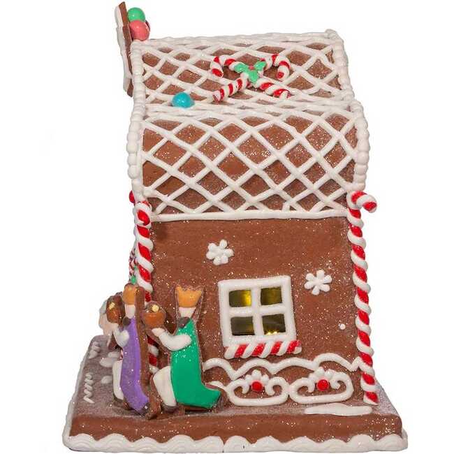 12.5-Inch Battery-Operated Light Up Nativity Gingerbread House - Other Accents - 5