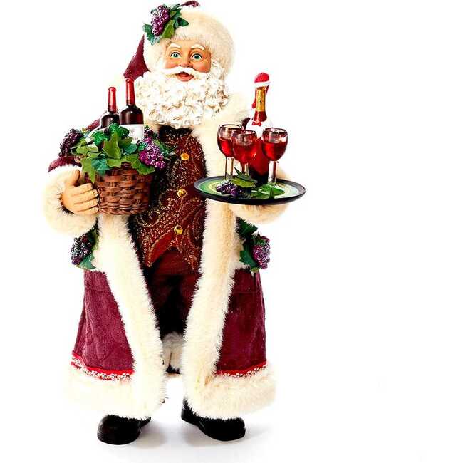 11.5-Inch Fabriché Santa with Wine Basket - Other Accents - 2
